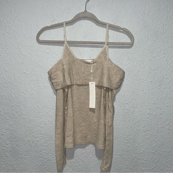 Jonathan Simkhai Womens Piper Off The Shoulder Ribbed Pullover Top XS - Picture 3 of 10
